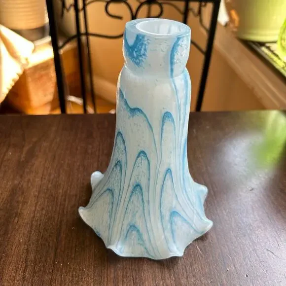 Blue Kokomo Art Glass Shades lily lamp shades replacement